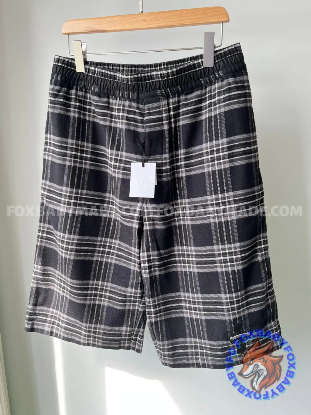 CH Flannel Plaid Cropped Shorts, High Count Cotton, Laser Positioning